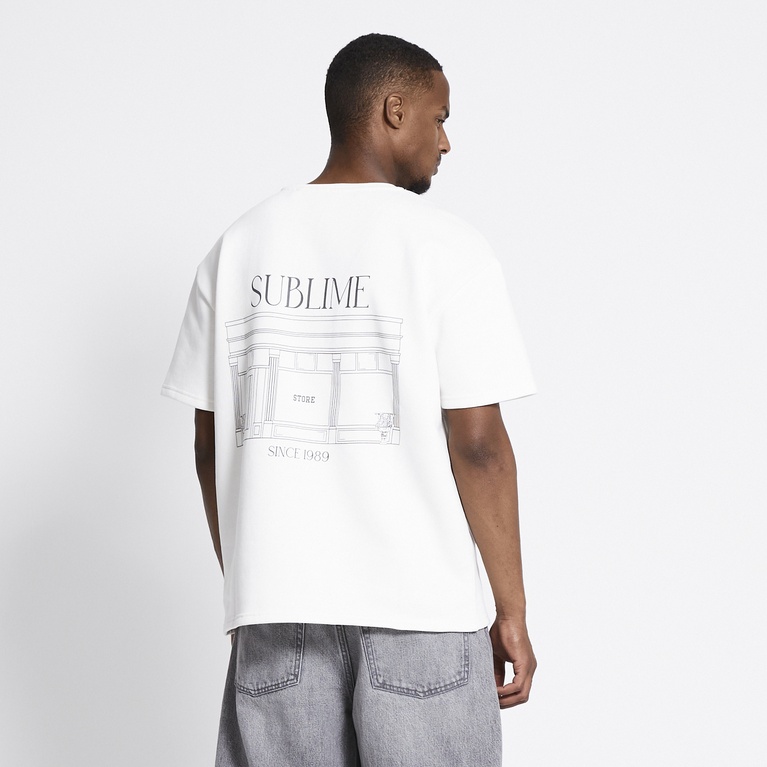 Printed sweat tee "Again"